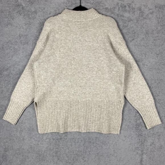 Simply Vera Vera Wang Sweater Womens Medium Gray Cable Knit Mock Neck Pullover - Picture 6 of 16